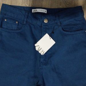 Zara Blue Denim Pants NWT Size 6